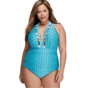 Lane Bryant NWOT One Piece Swimsuit With Plunge- 42DD